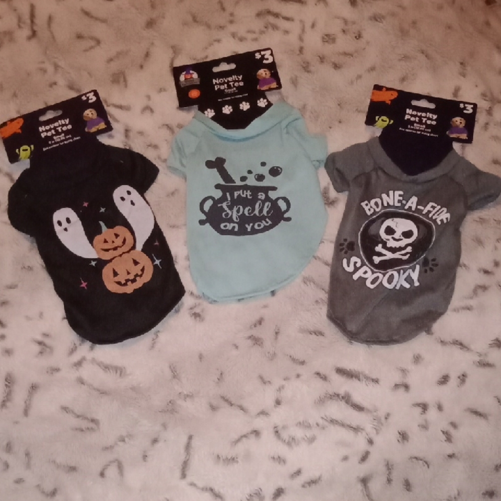 Halloween Dog Costume Set Size Small - Black, Blue, and Gray